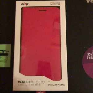 iPhone 11 Pro Max pink wallet case